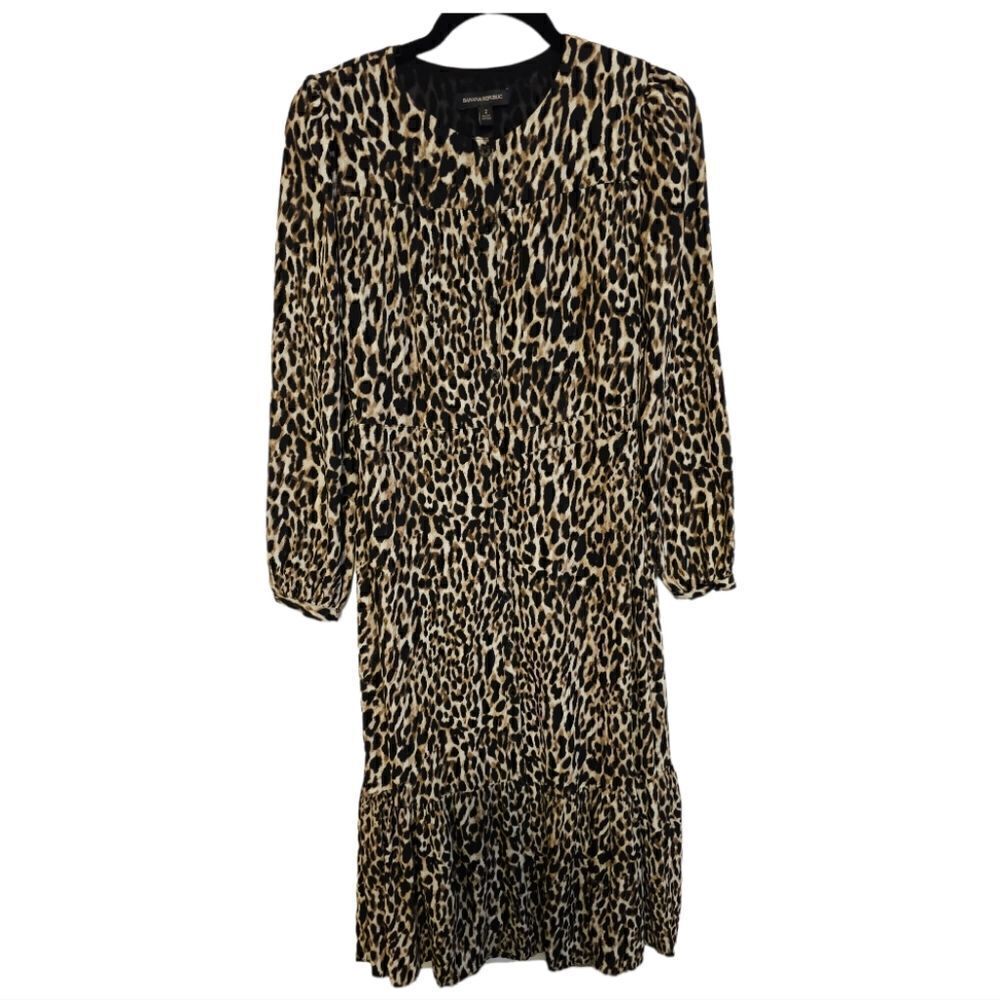 BANANA REPUBLIC Leopard Print Maxi Dress - Size 2